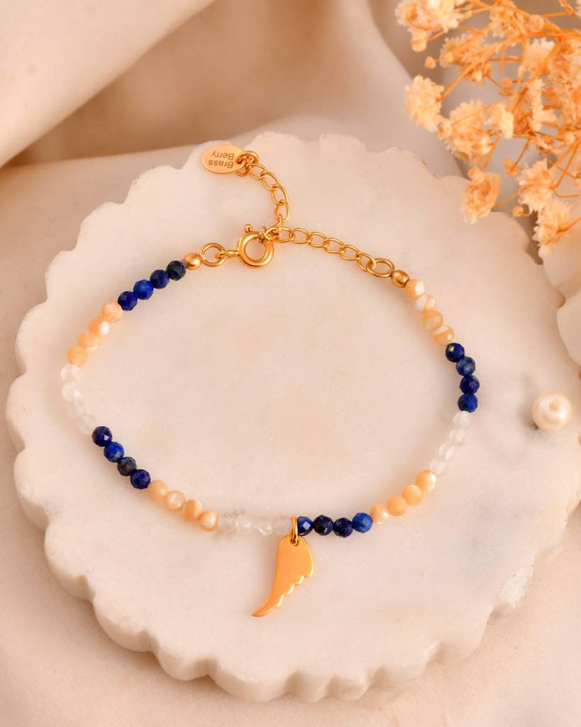 Brass Berry Star Beaded Moonstone Bracelet · Eternz