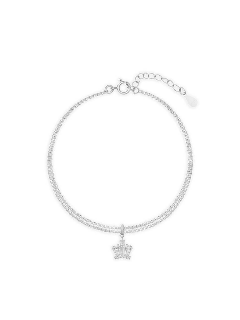 Crystal Flare Silver Anklet : BRPA886