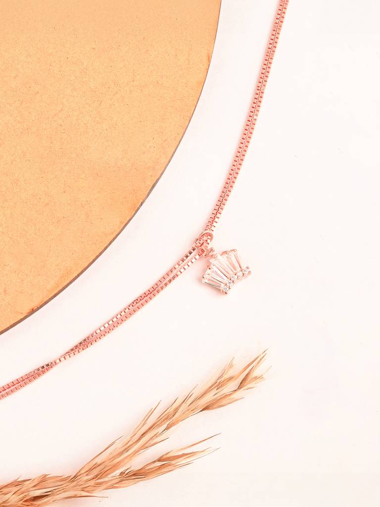 Crystal Flare Silver Anklet : BRPA916