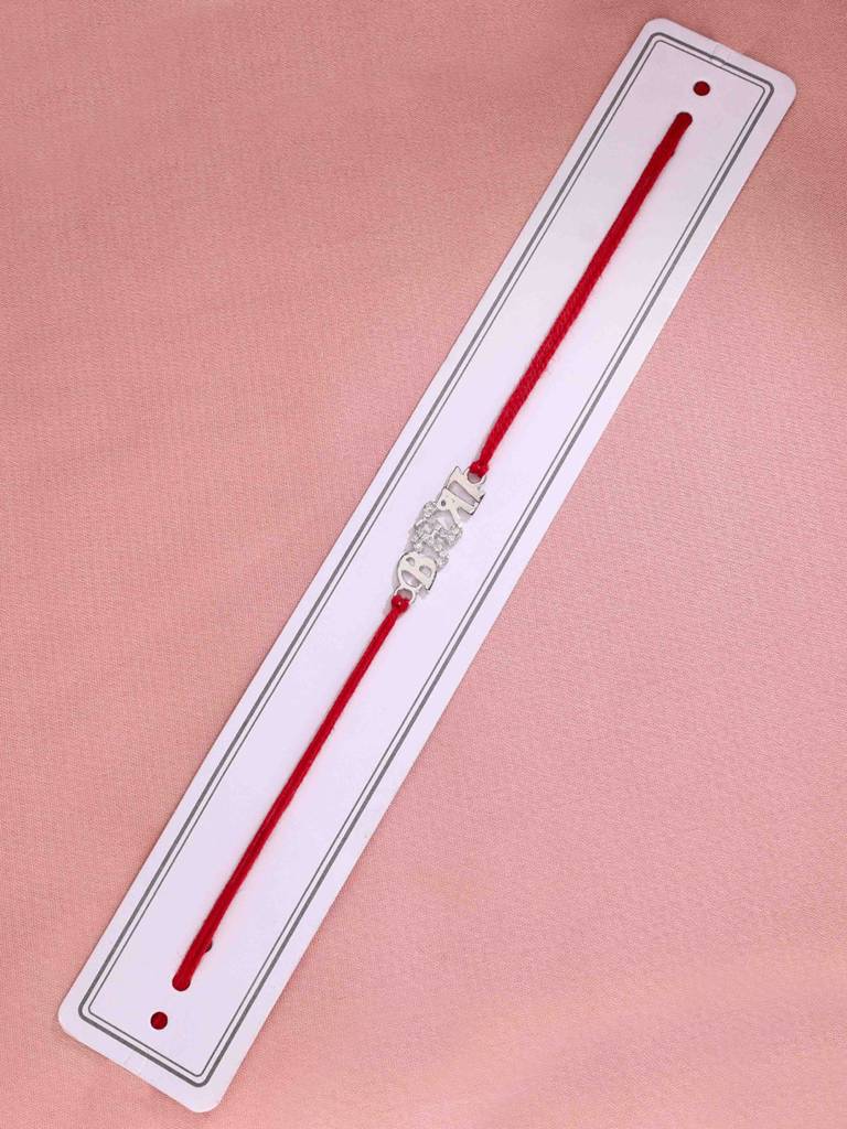 Designer Silver Rakhi For Brother : BRRK23-S-NA