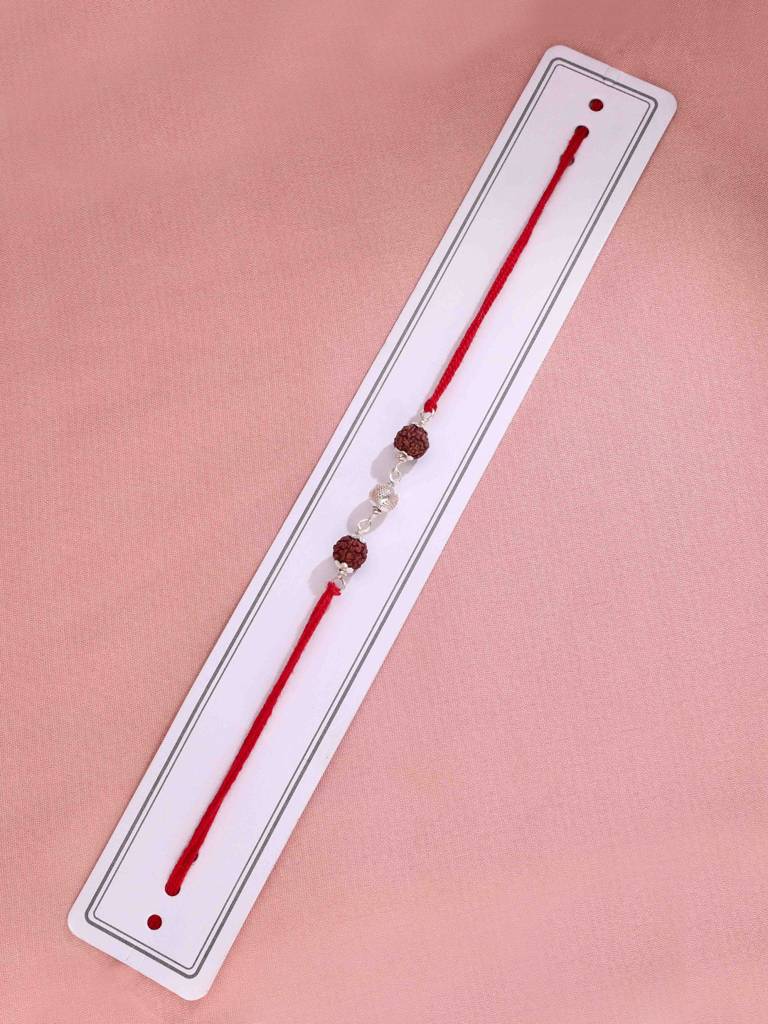 Pure Bond Rakhi Rudraksha & Silver Minimalist Design : BRRK27-S-NA