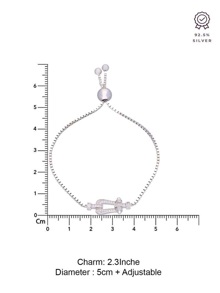 Sterling Silver Forever Anchored Diamond Adjustable Bracelet : BRSL100-S-NA