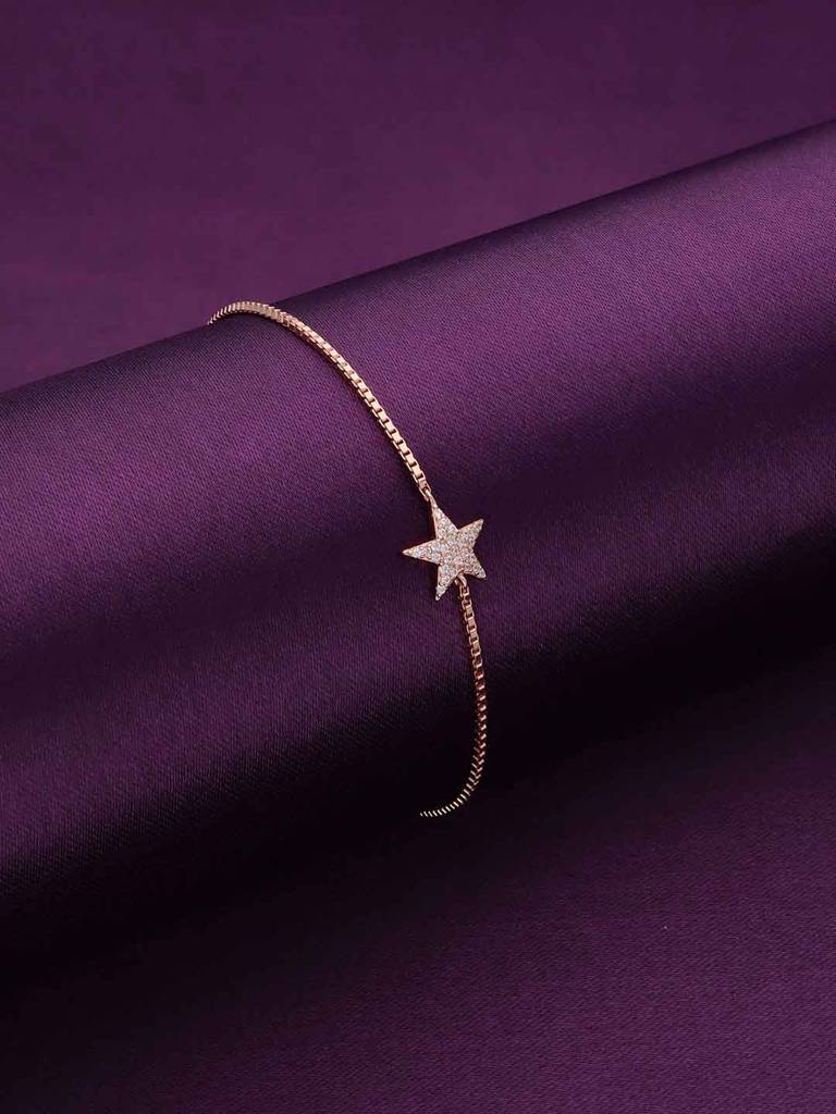 Sterling Silver Rose Gold The Starry Presence Adjustable Bracelet : BRSL107-RG-NA