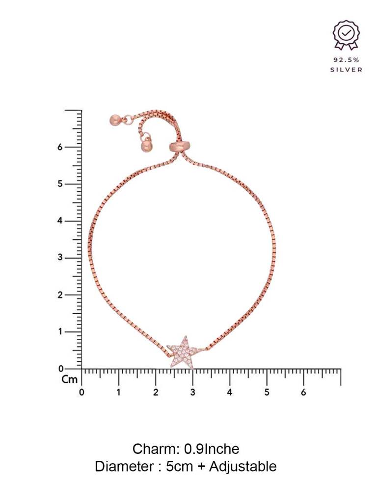 Sterling Silver Rose Gold The Starry Presence Adjustable Bracelet : BRSL107-RG-NA