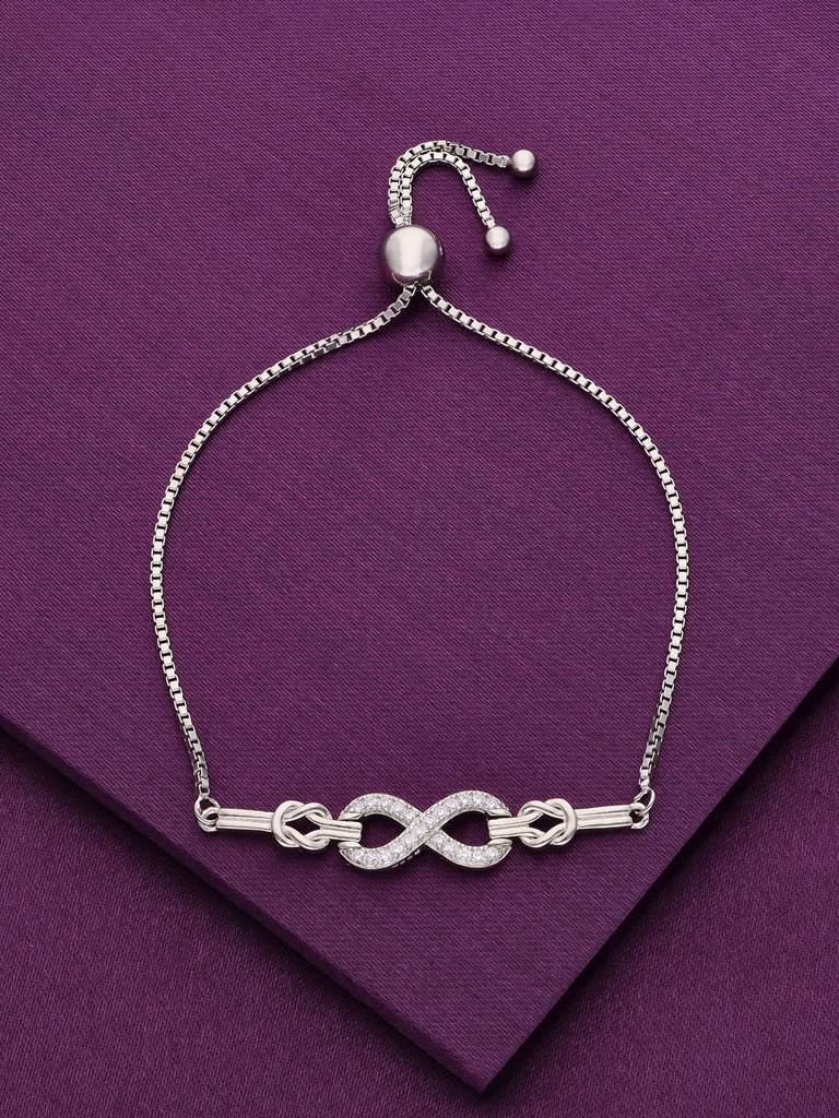 Sterling Silver Classic Knot Infinity Adjustable Bracelet : BRSL112-S-NA