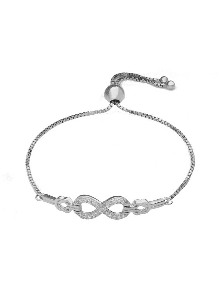 Sterling Silver Classic Knot Infinity Adjustable Bracelet : BRSL112-S-NA