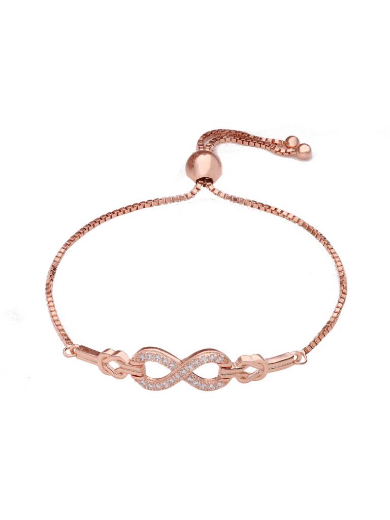 Sterling Silver Rose Gold Classic Knot Infinity Adjustable Bracelet : BRSL113-RG-NA