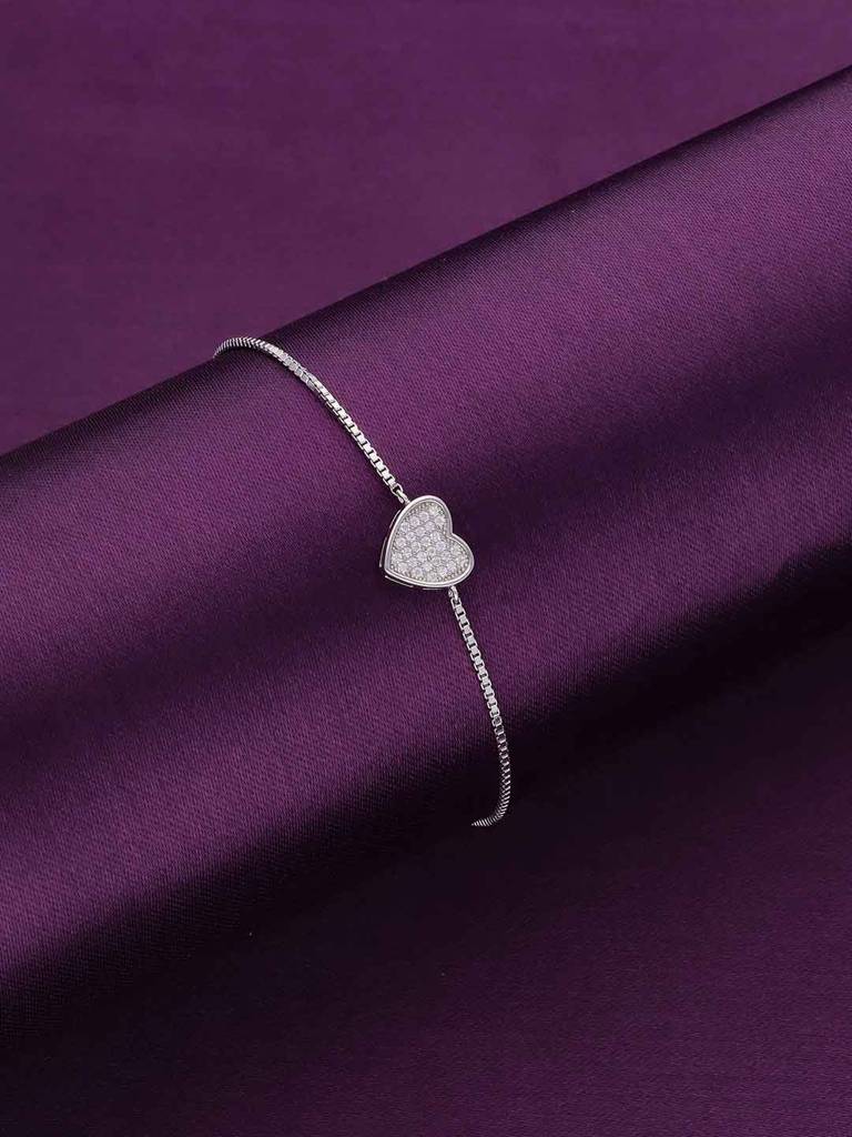 Sterling Silver The Sweetheart Chain Adjustable Bracelet : BRSL116-S-NA