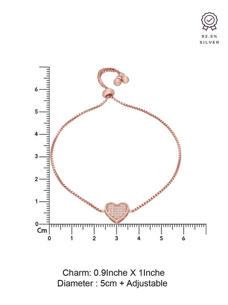 Sterling Silver Rose Gold The Sweetheart Chain Adjustable Bracelet : BRSL117-RG-NA