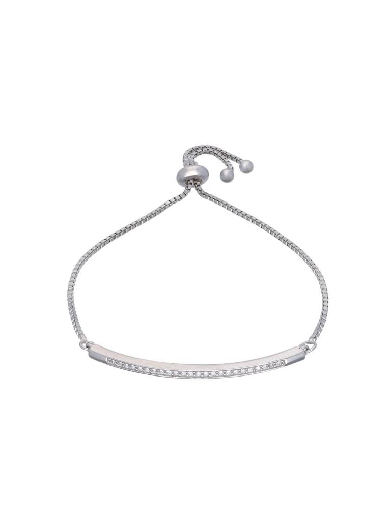 Sterling Silver Encrusted Elegance Casual Adjustable Bracelet : BRSL118-S-NA
