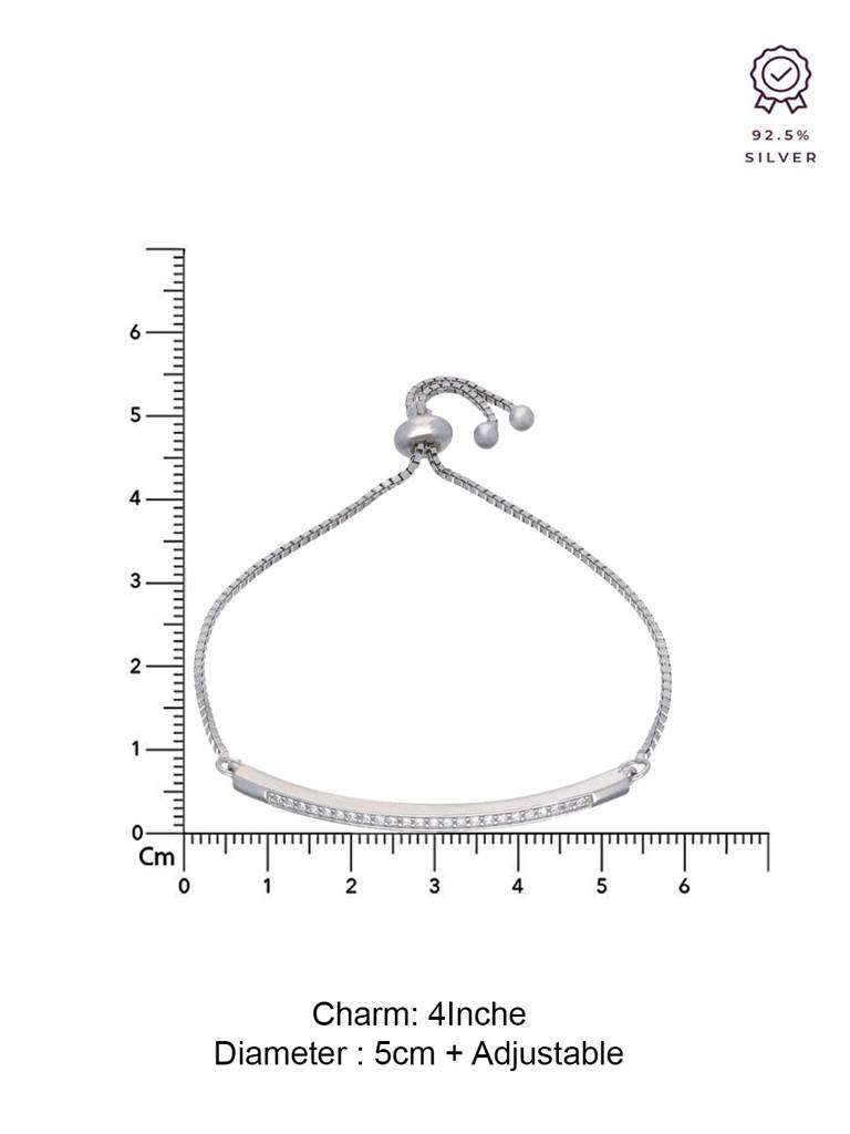 Sterling Silver Encrusted Elegance Casual Adjustable Bracelet : BRSL118-S-NA