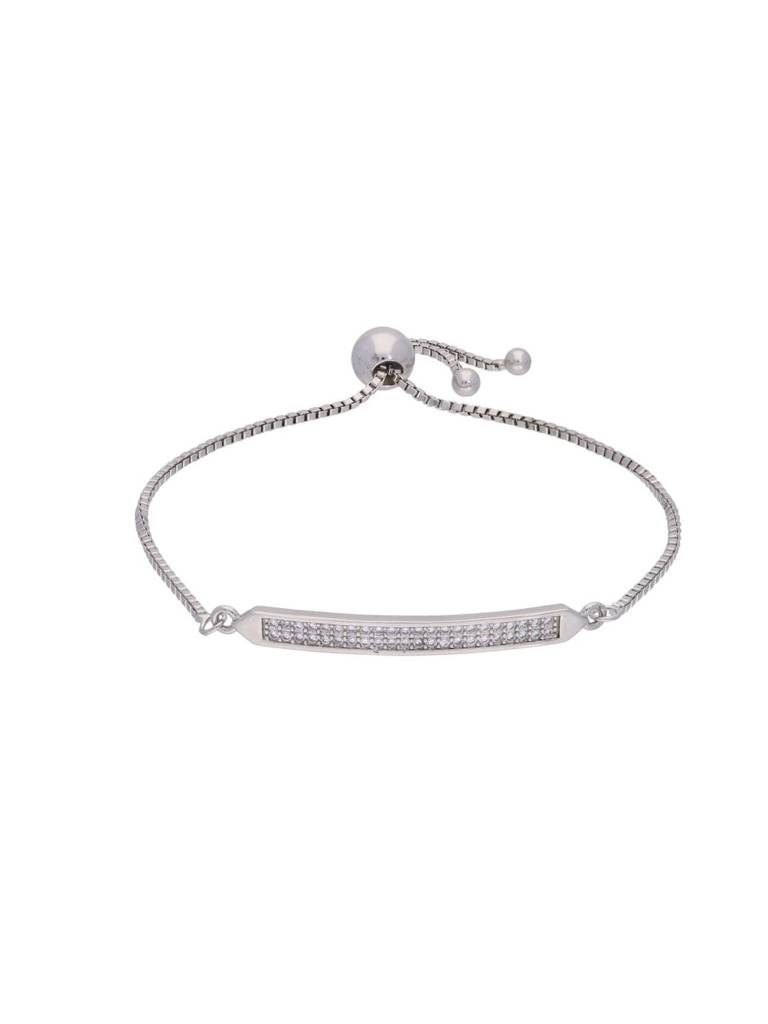 Sterling Silver Stylish And Rich Plate Adjustable Bracelet : BRSL122-S-NA