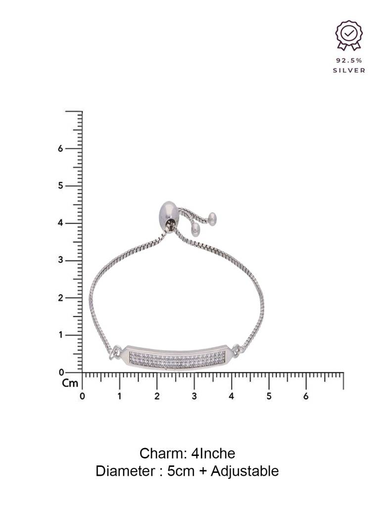 Sterling Silver Stylish And Rich Plate Adjustable Bracelet : BRSL122-S-NA