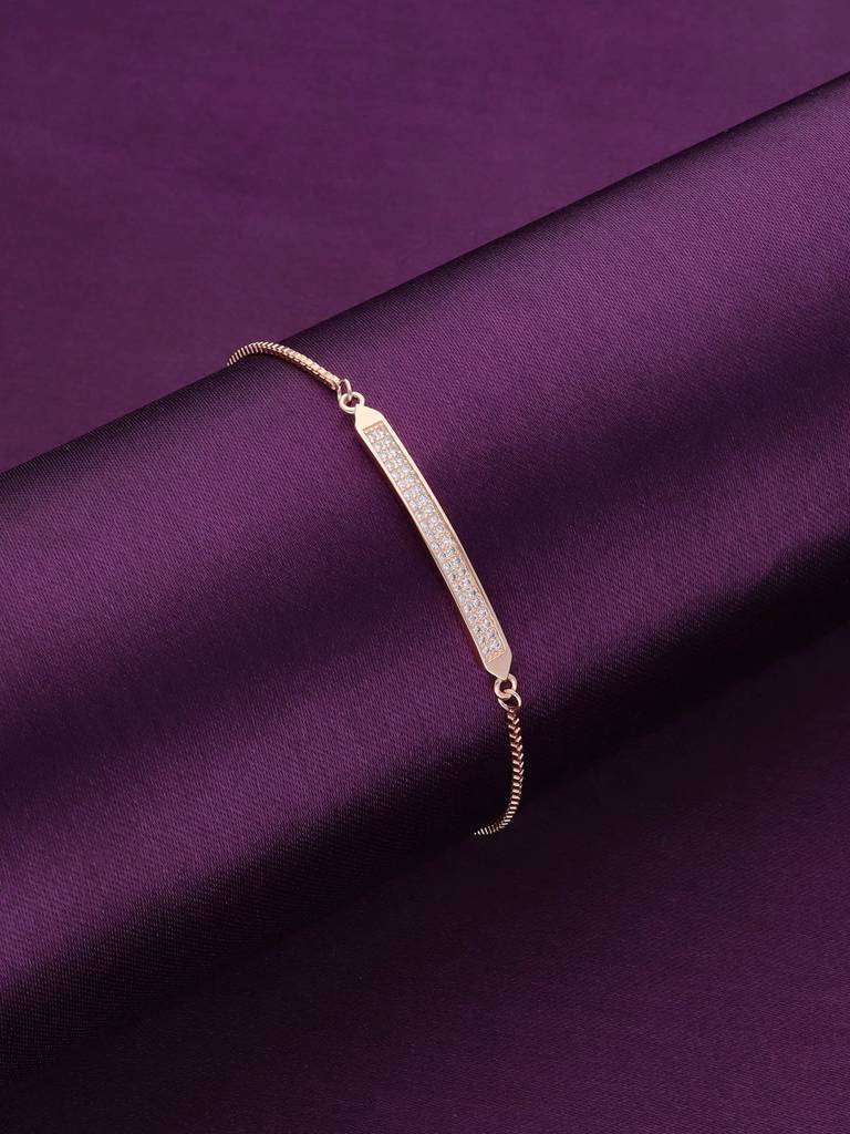 Sterling Silver Rose Gold Stylish And Rich Plate Adjustable Bracelet : BRSL123-RG-NA
