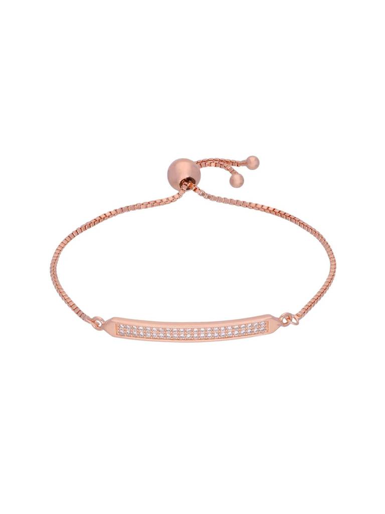 Sterling Silver Rose Gold Stylish And Rich Plate Adjustable Bracelet : BRSL123-RG-NA
