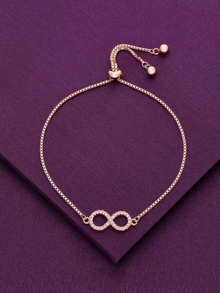 Sterling Silver Rose Gold The Bond Of Infinity Adjustable Bracelet : BRSL130-RG-NA