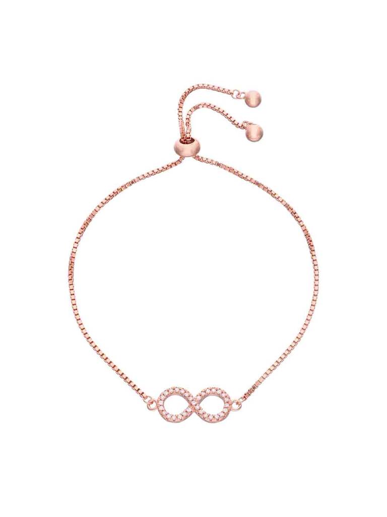 Sterling Silver Rose Gold The Bond Of Infinity Adjustable Bracelet : BRSL130-RG-NA