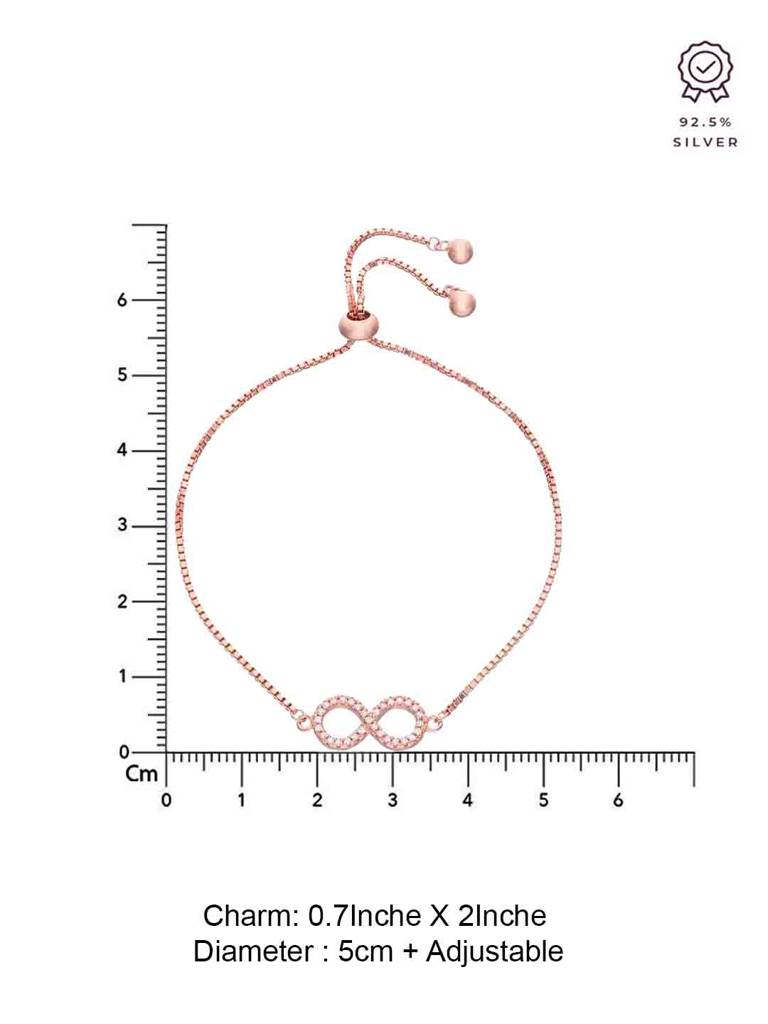 Sterling Silver Rose Gold The Bond Of Infinity Adjustable Bracelet : BRSL130-RG-NA
