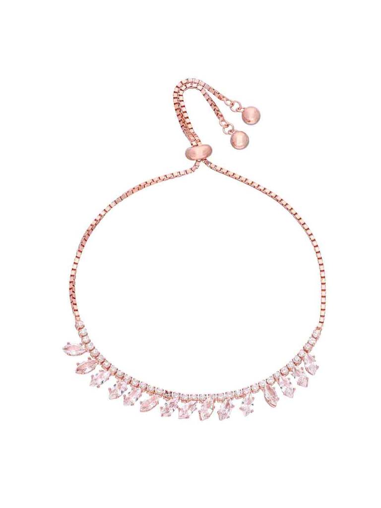 Sterling Silver Rose Gold Bling Of Sophistication Adjustable Bracelet : BRSL139-RG-NA