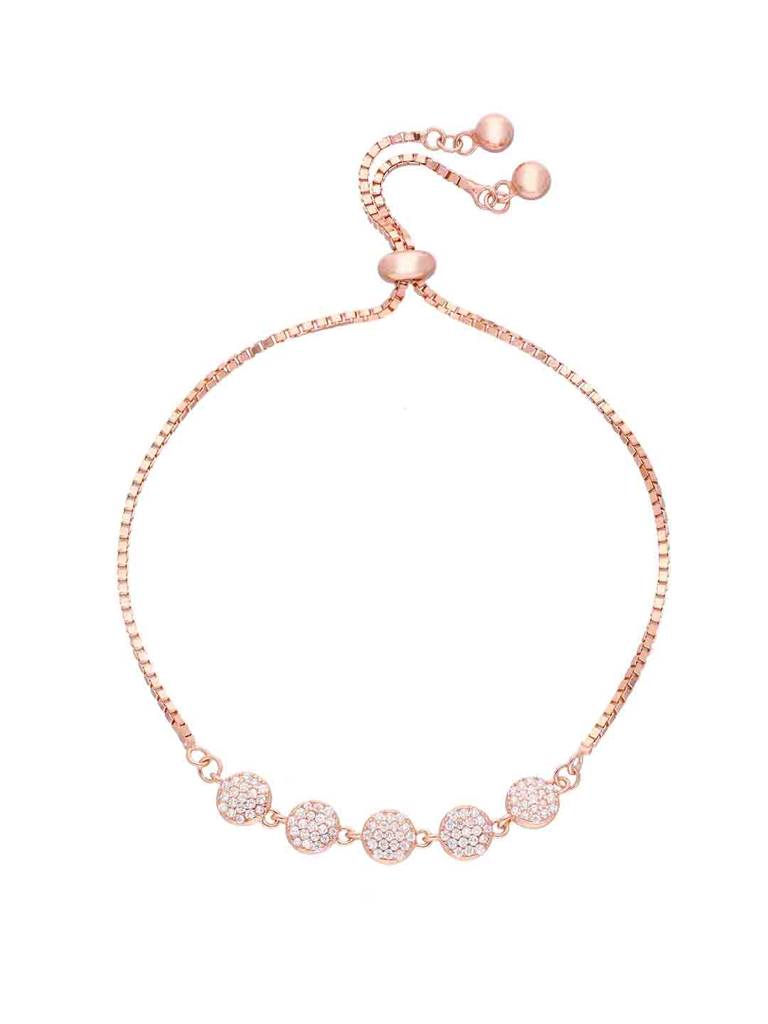 Sterling Silver Rose Gold The Timeless Orbit Adjustable Bracelet : BRSL140-RG-NA