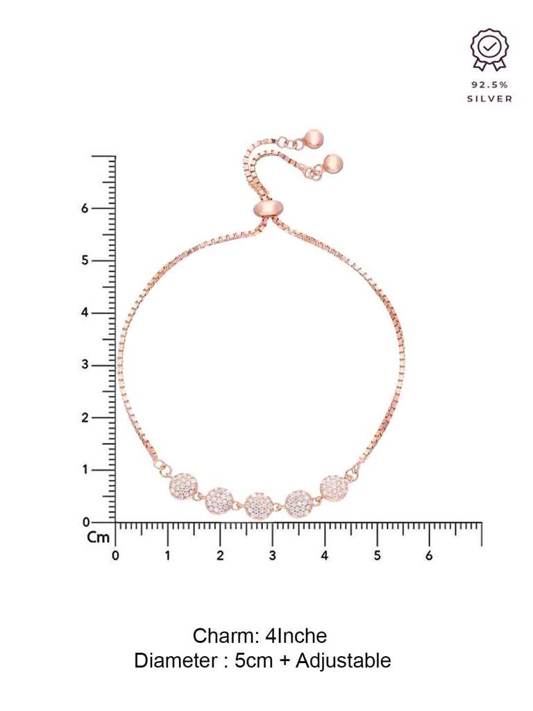 Sterling Silver Rose Gold The Timeless Orbit Adjustable Bracelet : BRSL140-RG-NA