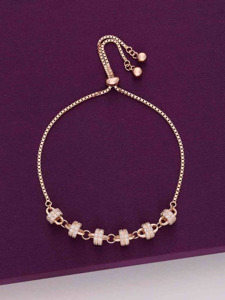 Sterling Silver Rose Gold Elegance Sparkle Bracelet : BRSL145-RG-NA