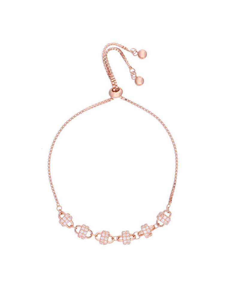 Sterling Silver Rose Gold Elegance Sparkle Bracelet : BRSL145-RG-NA