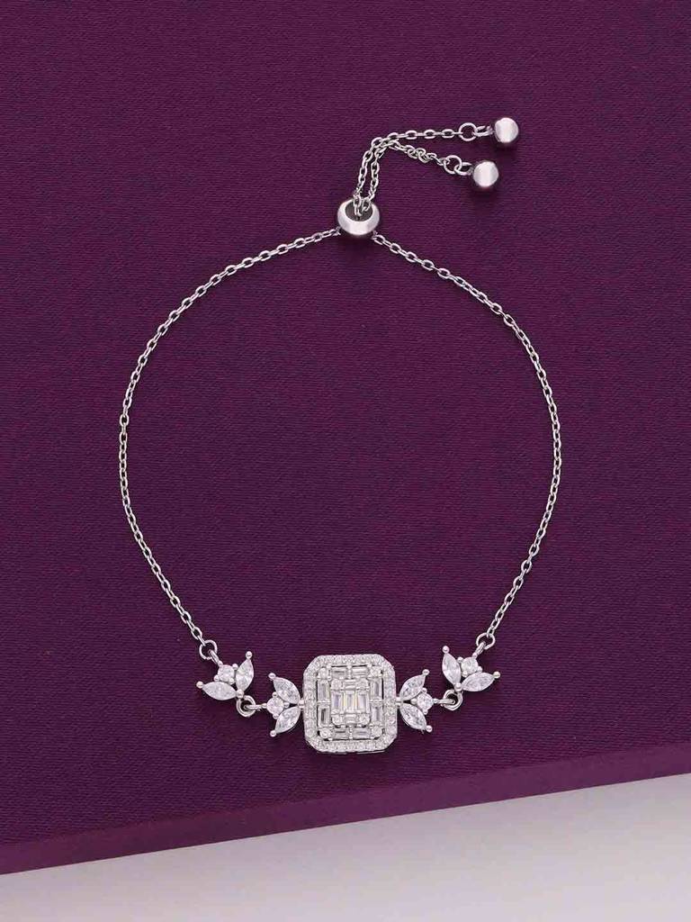 Sterling Silver Shimmering Charm Bracelet : BRSL148-S-NA