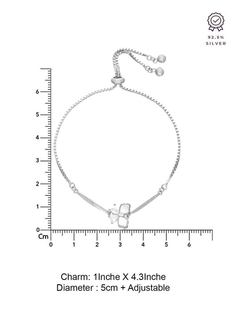 Sterling Silver Mother Of Pearl Butterfly Bracelet : BRSL149-S-NA