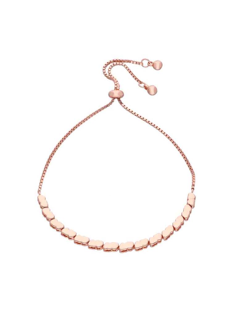 Sterling Silver Rose Gold Twin Heart Bracelet : BRSL151-RG-NA