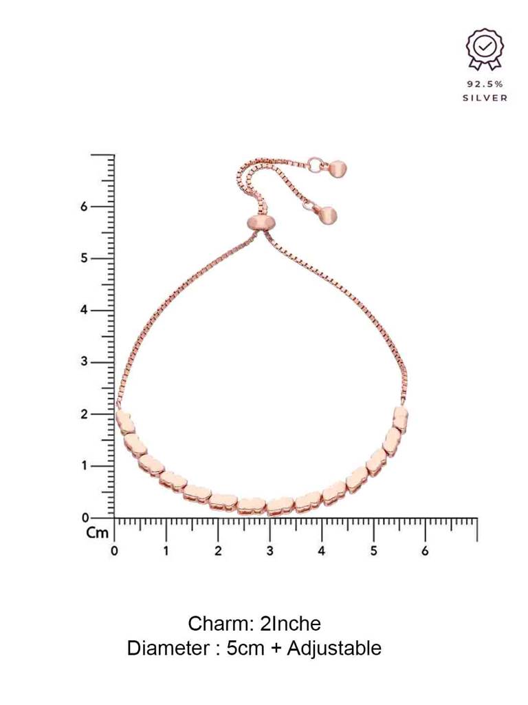 Sterling Silver Rose Gold Twin Heart Bracelet : BRSL151-RG-NA