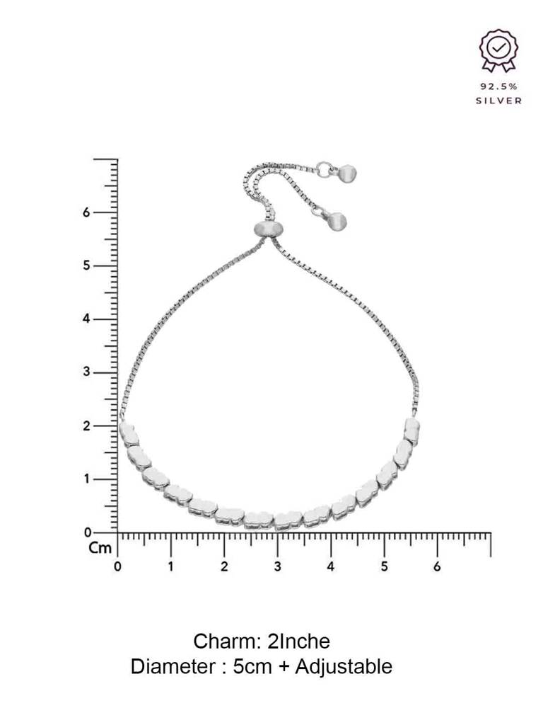 Sterling Silver Twin Heart Bracelet : BRSL151-S-NA