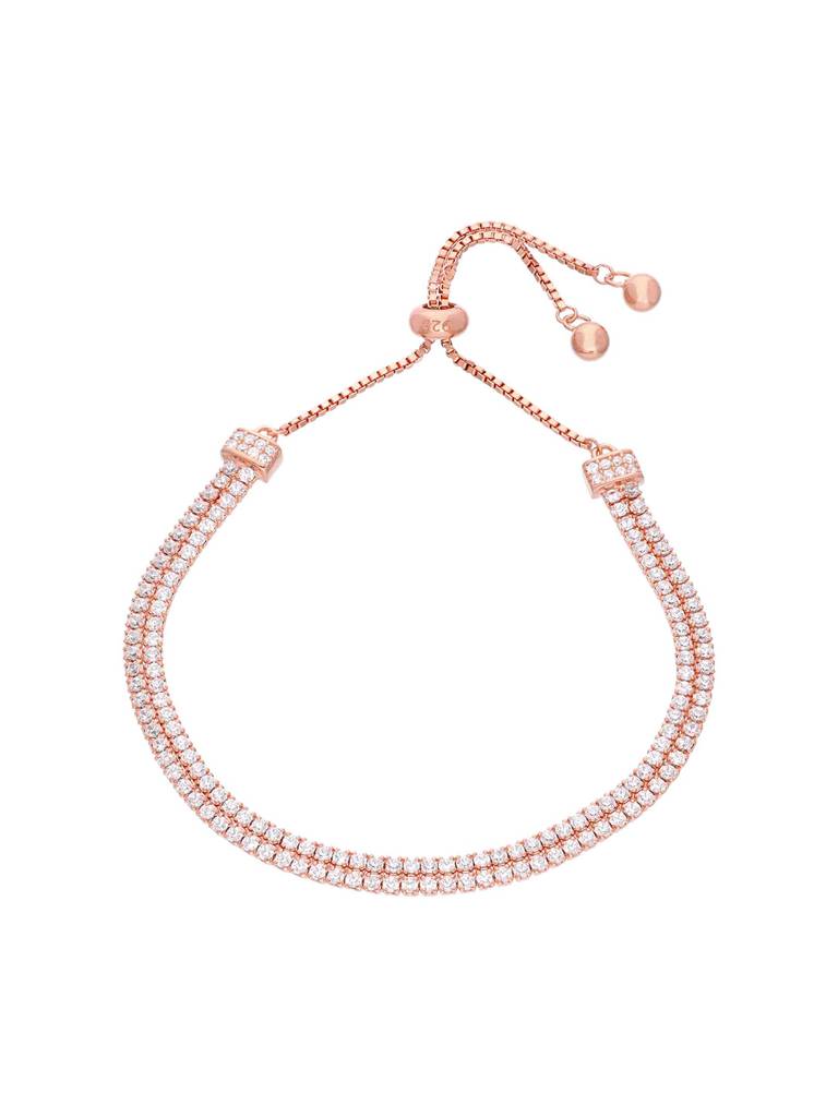 925 Silver Minimalistic Slider Tennis Bracelet : BRSL152-RG-NA