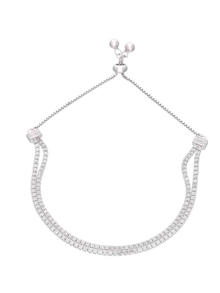 925 Silver Minimalistic Slider Tennis Bracelet : BRSL152-S-NA