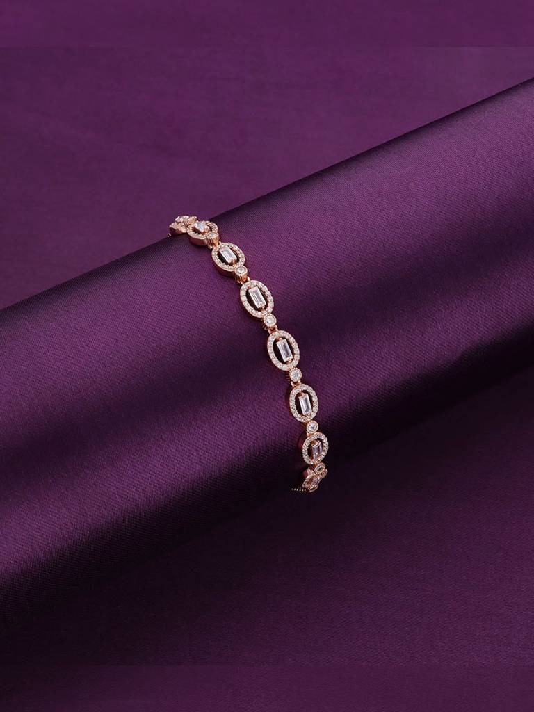 Sterling Silver Rose Gold The Circle Of Candour Adjustable Bracelet : BRSL68-RG-NA