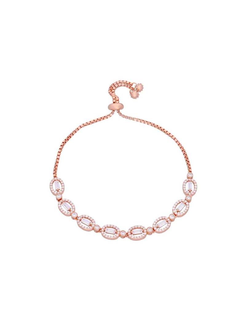 Sterling Silver Rose Gold The Circle Of Candour Adjustable Bracelet : BRSL68-RG-NA