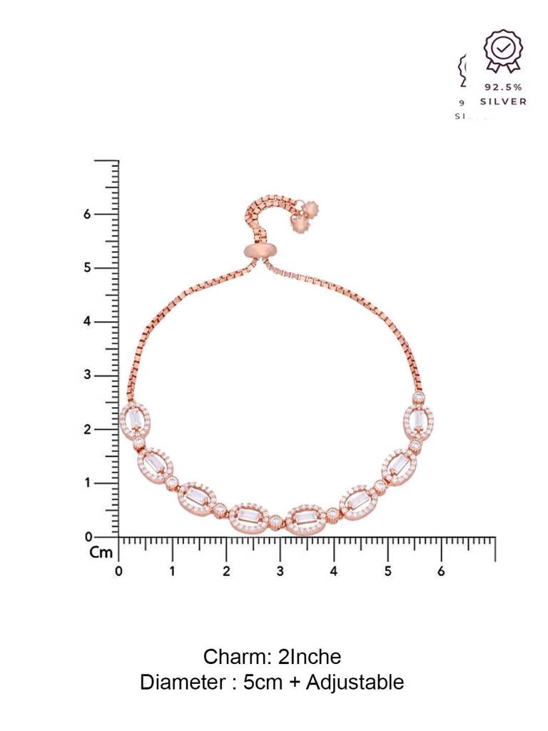 Sterling Silver Rose Gold The Circle Of Candour Adjustable Bracelet : BRSL68-RG-NA
