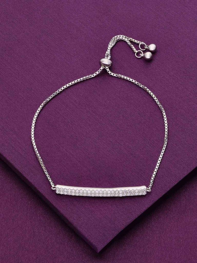 Sterling Silver Plate Adjustable Bracelet : BRSL73-S-NA