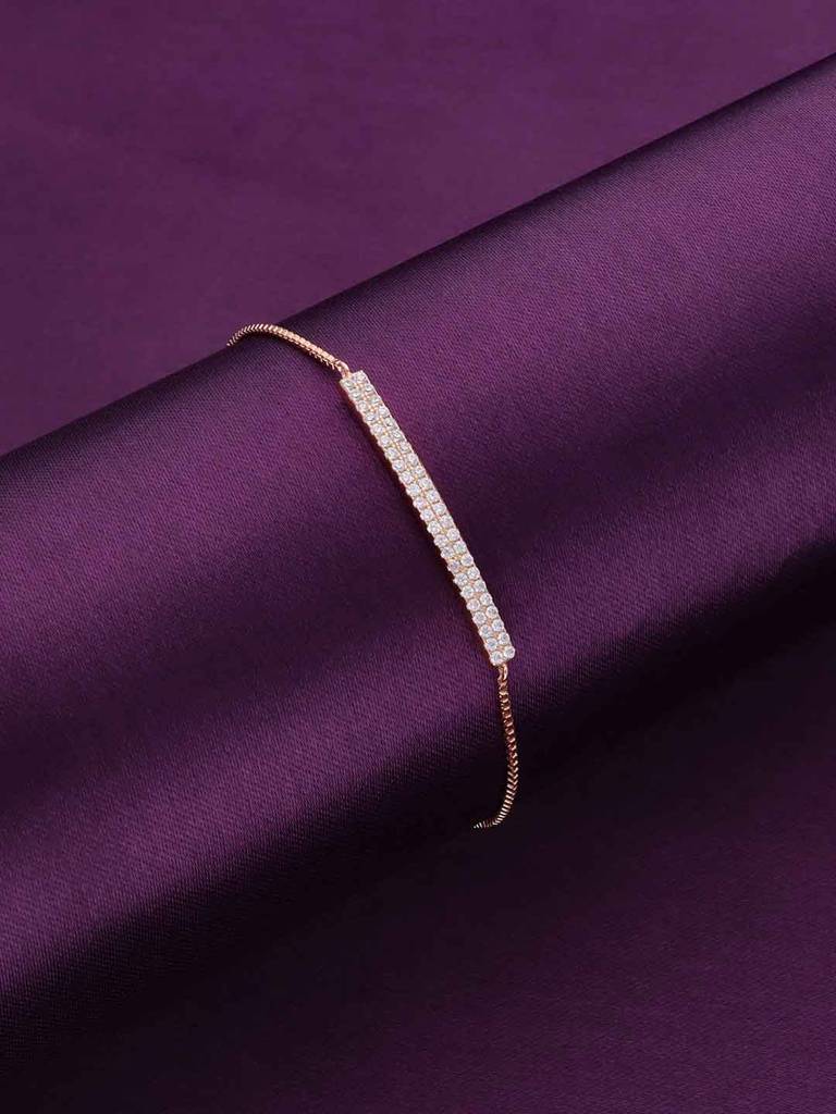 Sterling Silver Rose Gold Plate Adjustable Bracelet : BRSL74-RG-NA