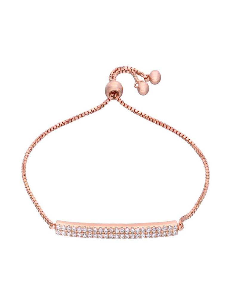 Sterling Silver Rose Gold Plate Adjustable Bracelet : BRSL74-RG-NA
