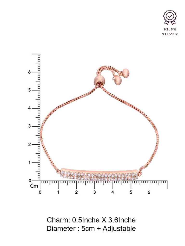 Sterling Silver Rose Gold Plate Adjustable Bracelet : BRSL74-RG-NA