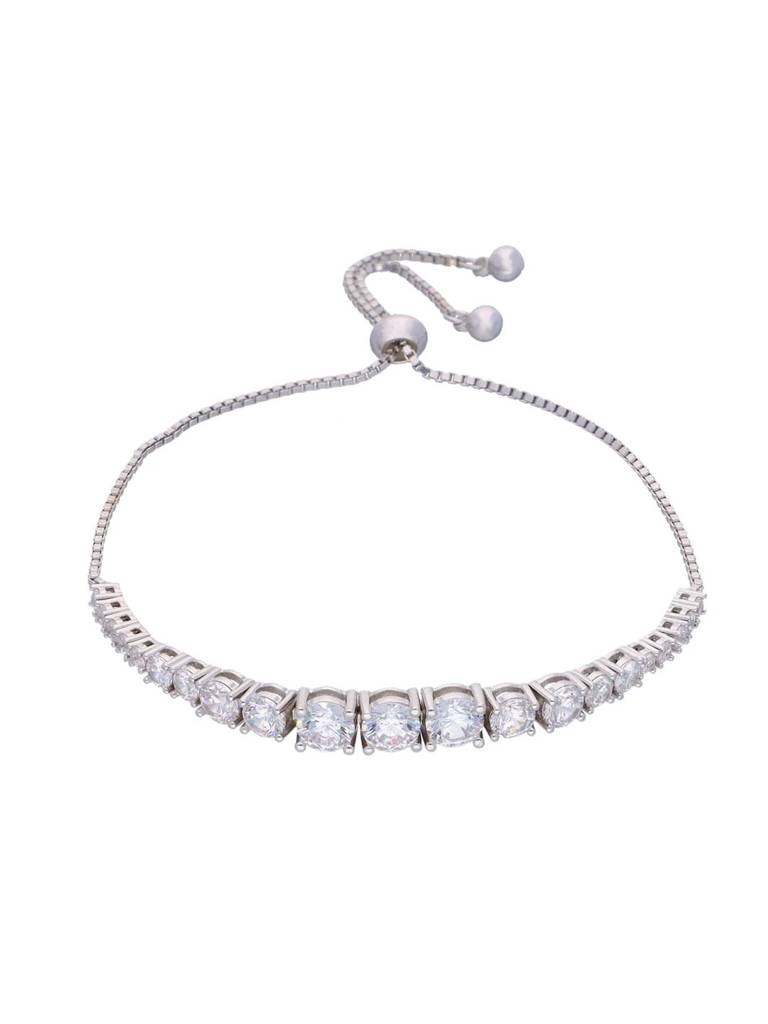 Sterling Silver Solitaire Tennis Diamond Bolo Adjustable Bracelet : BRSL75-S-NA