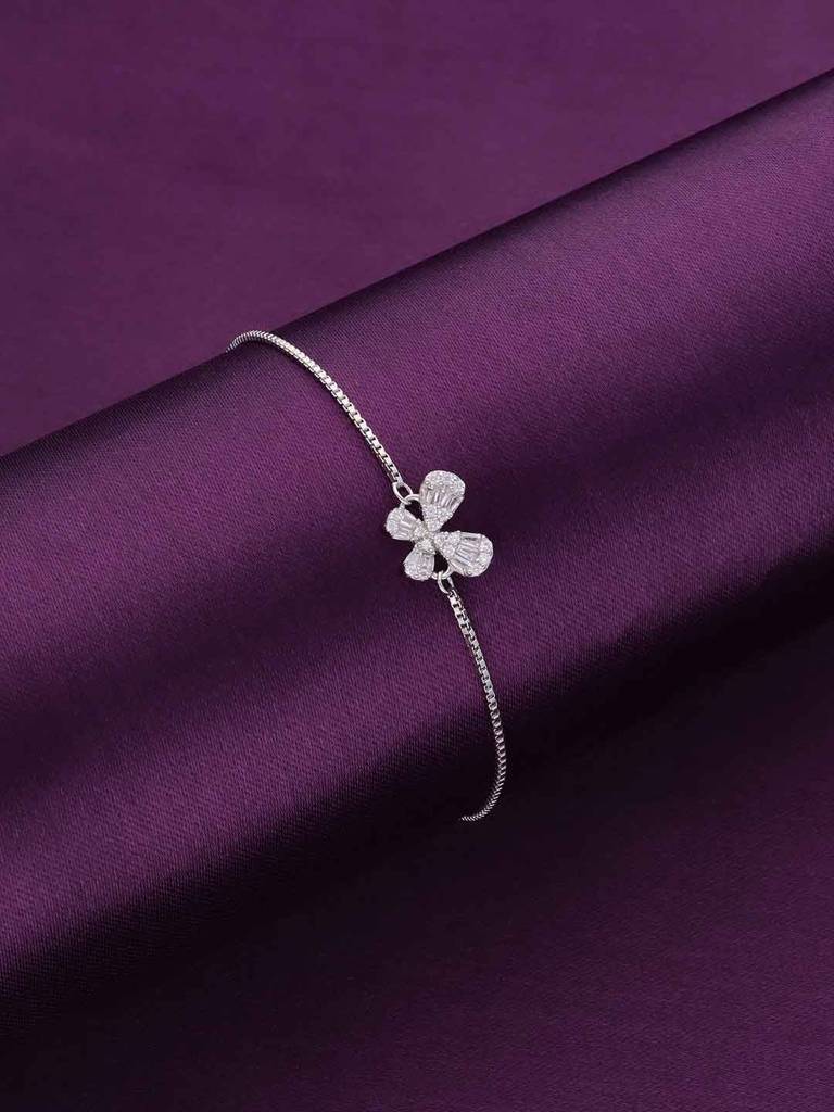 Sterling Silver The Silvery Flutter Adjustable Bracelet : BRSL81-S-NA