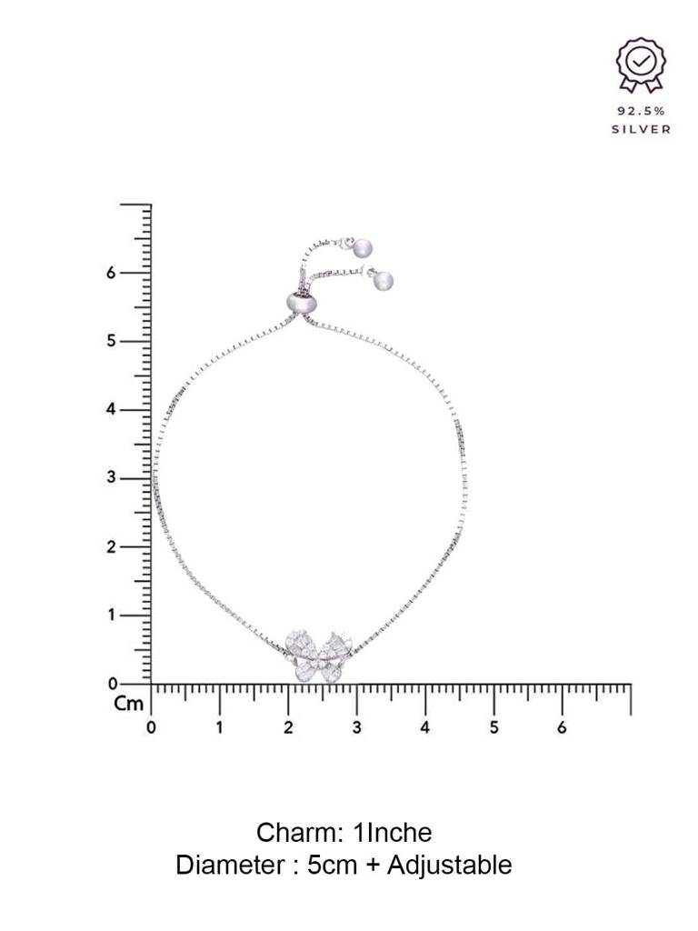 Sterling Silver The Silvery Flutter Adjustable Bracelet : BRSL81-S-NA