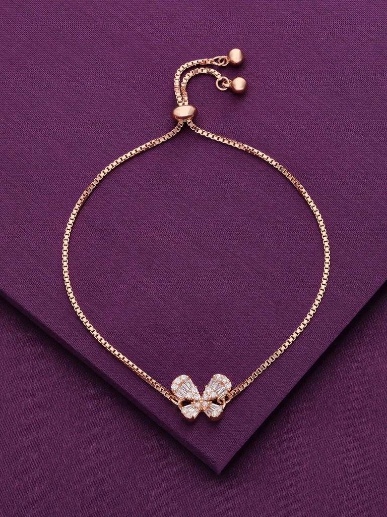 Sterling Silver Rose Gold The Silvery Flutter Adjustable Bracelet : BRSL82-RG-NA