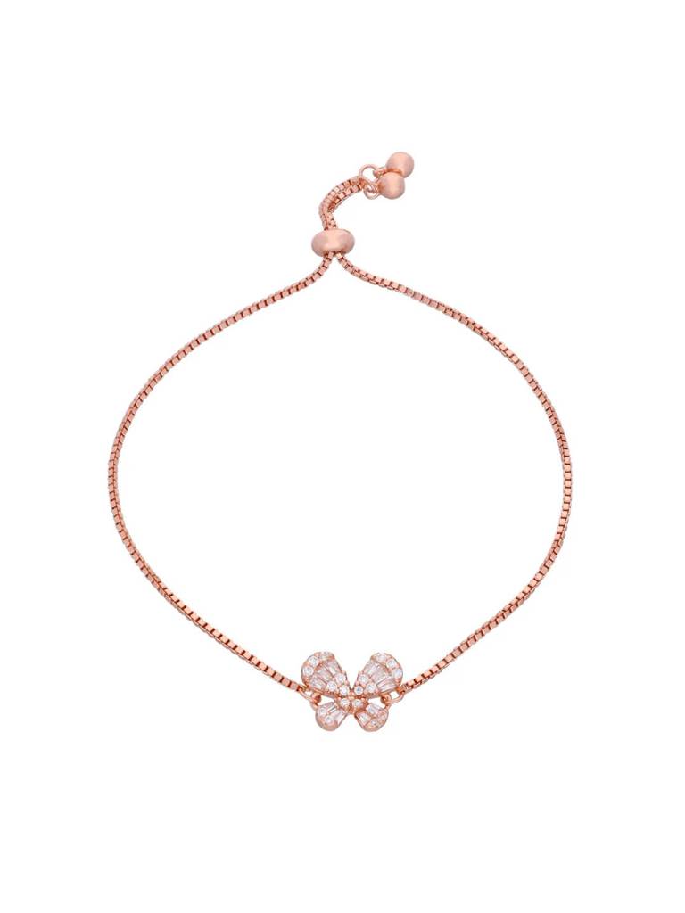 Sterling Silver Rose Gold The Silvery Flutter Adjustable Bracelet : BRSL82-RG-NA