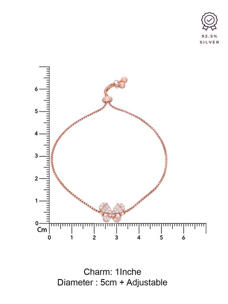 Sterling Silver Rose Gold The Silvery Flutter Adjustable Bracelet : BRSL82-RG-NA