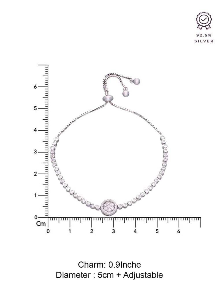 Sterling Silver Shining Diva Diamond Adjustable Bracelet : BRSL83-S-NA
