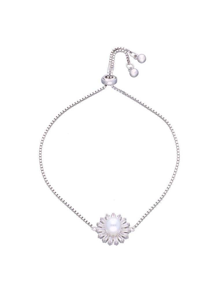 Sterling Silver The Floral Fusion Adjustable Bracelet : BRSL85-S-NA