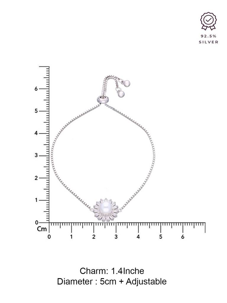 Sterling Silver The Floral Fusion Adjustable Bracelet : BRSL85-S-NA